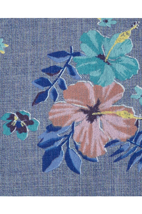 Camisa jean manga corta diseño floral. Talles 6-14 Sin color