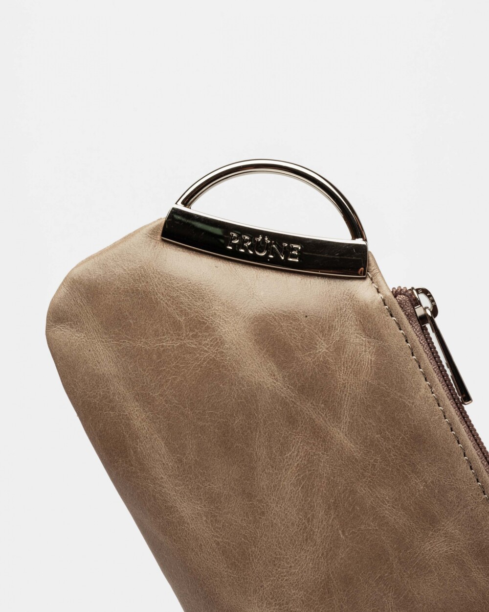 Tarjetero Katy en cuero liso Taupe