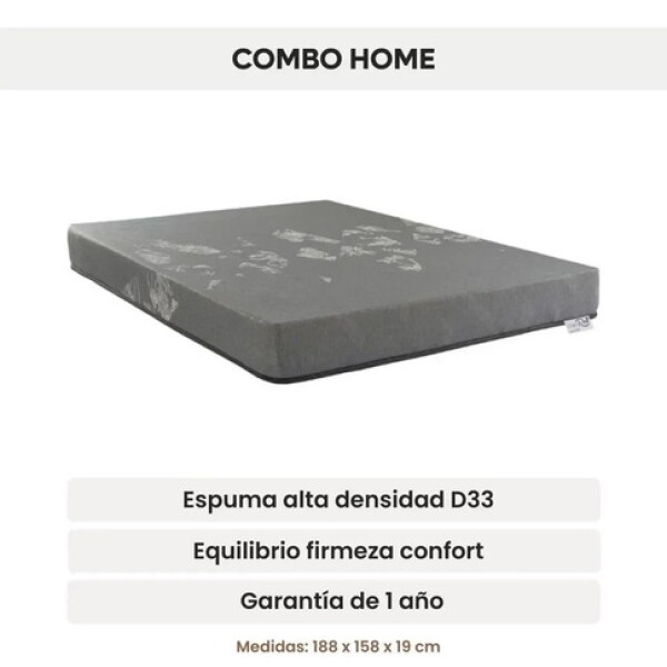 Colchón Kappesberg 2 Plaza Espuma Alta Densidad 19 Cm 120 Kg Gris 1