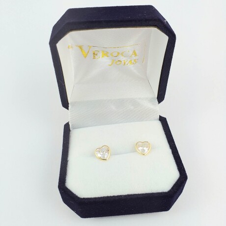 Caravanas de oro 10 Ktes, con circonia. Caravanas de oro 10 Ktes, con circonia.