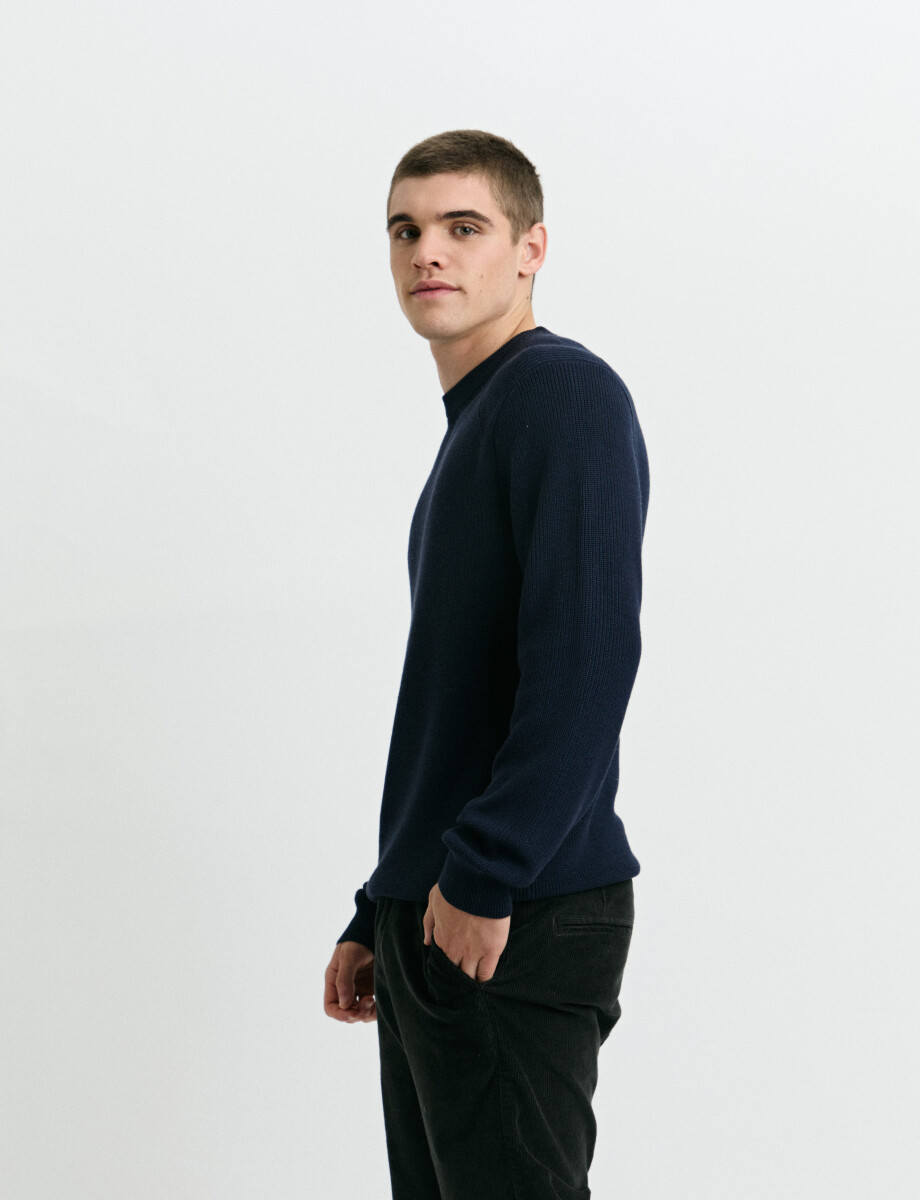 470986 SWEATER HARRINGTON LABEL Azul Oscuro