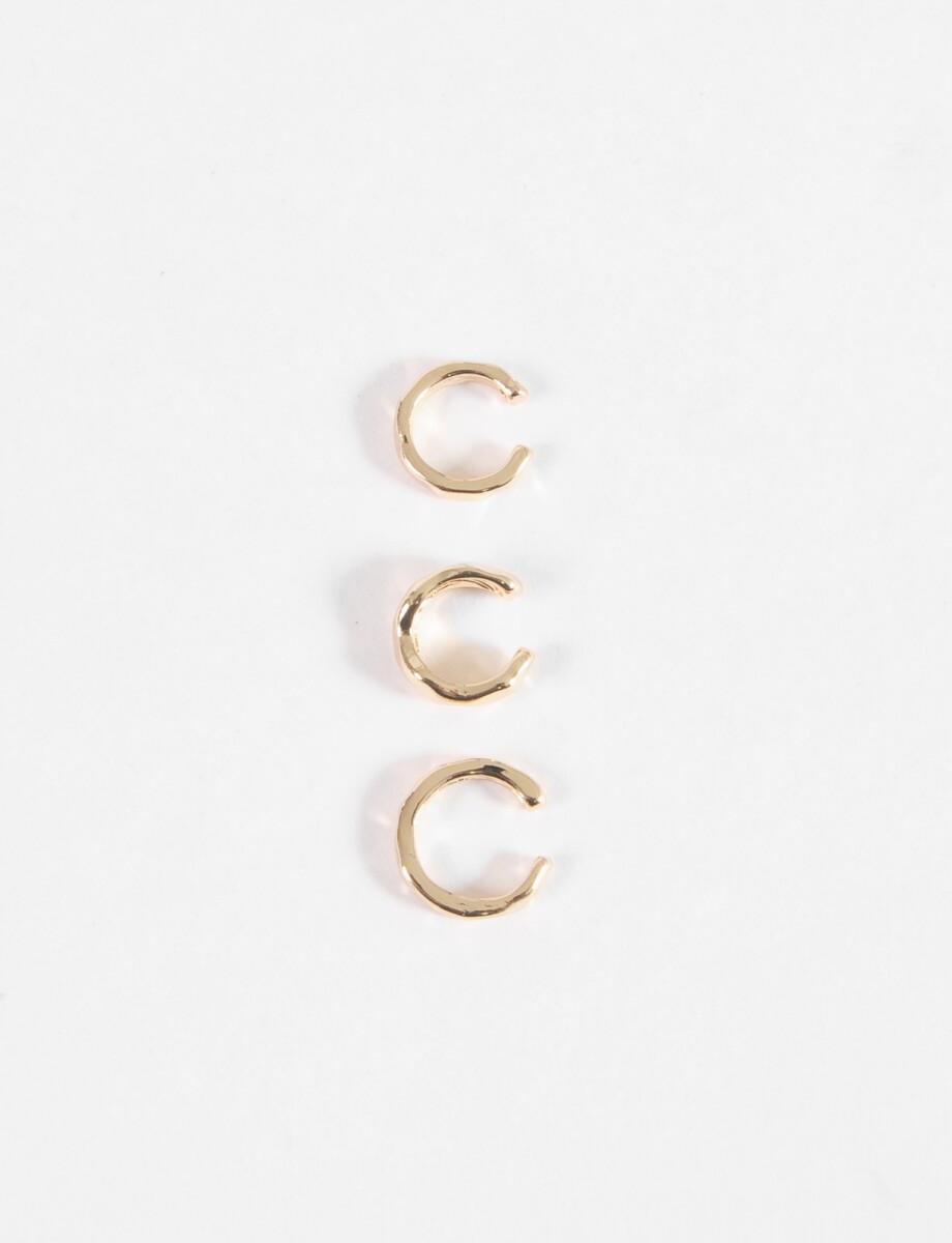 Set de tres earcuff texture - dorado 
