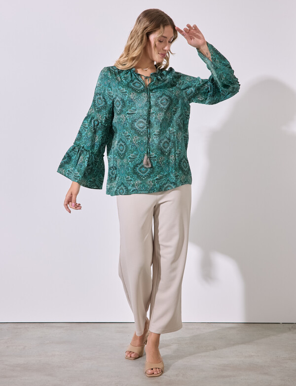 Blusa Arabescos VERDE/MULTI