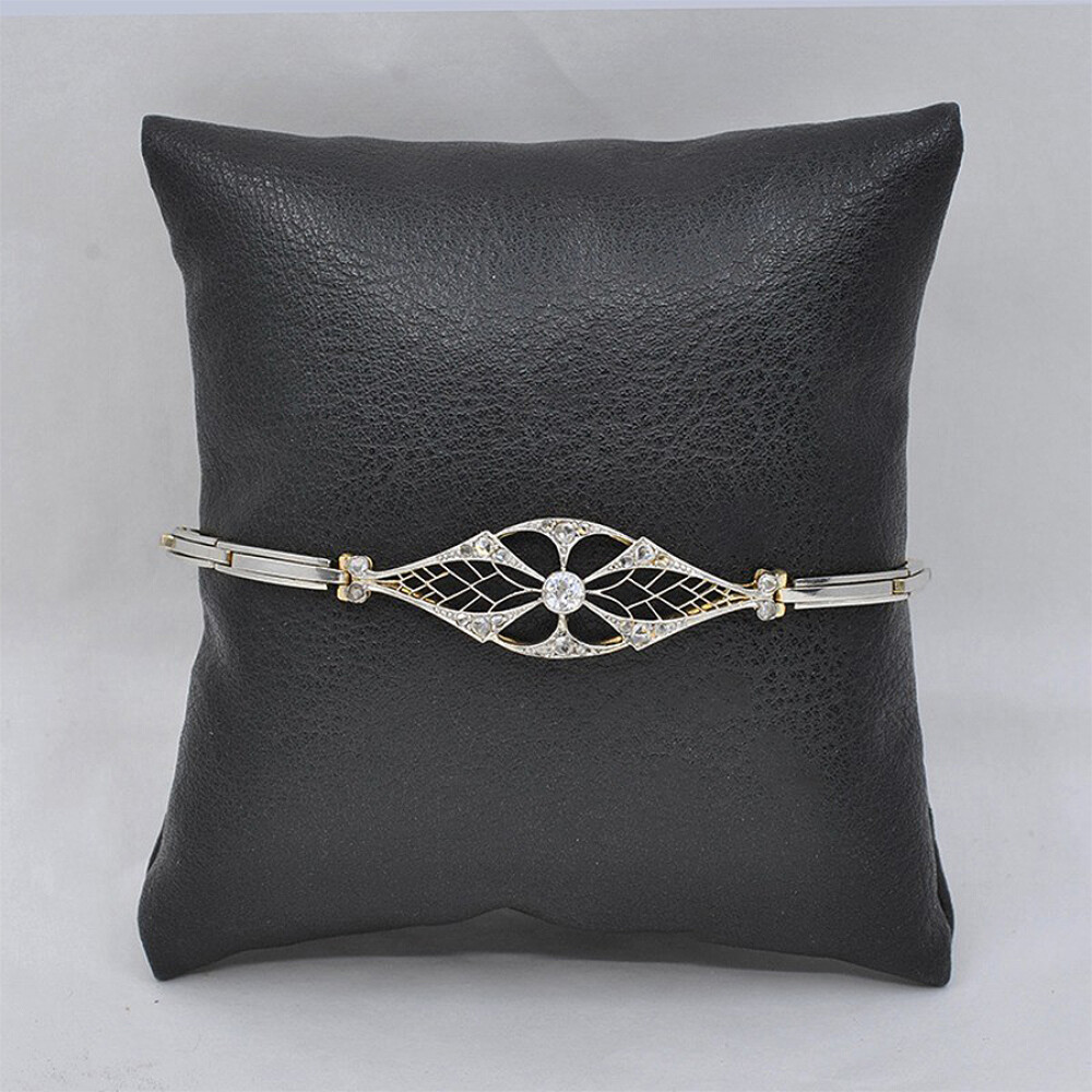 Pulsera Antigua En Oro 18K Y Diamantes Pulsera Antigua En Oro 18K Y Diamantes