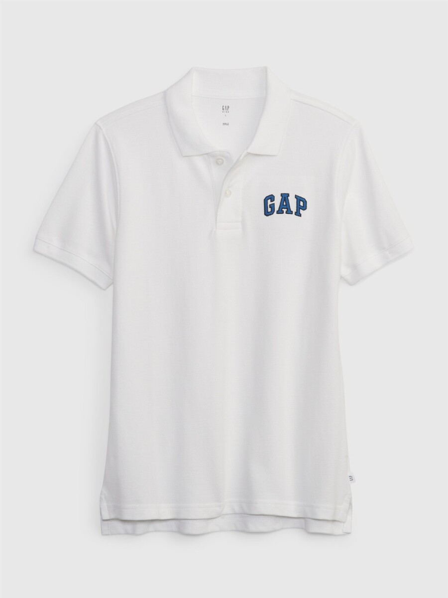 Remera Polo Logo Gap Manga Corta Niño - Optic White 3 