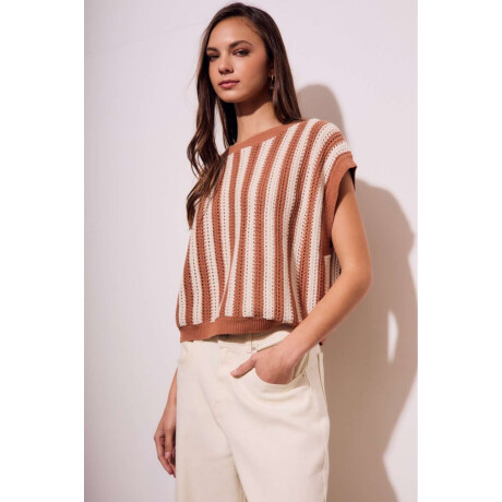 Chaleco Rayado Mocha