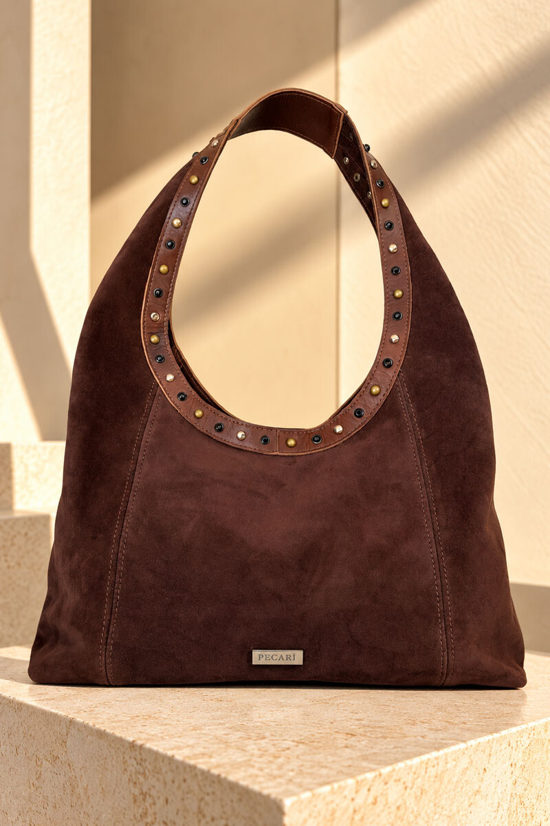 Cartera mechi Chocolate gamuza