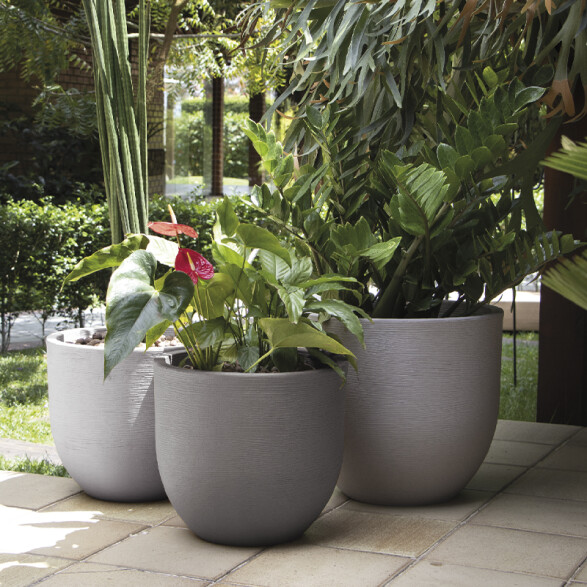 Maceta "LAOS" Ø33 x 28cm. símil cemento -TRAMONTINA TD0243