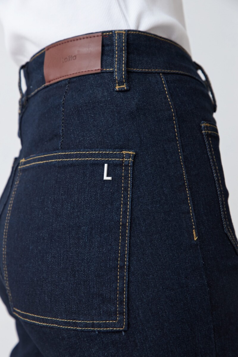 Jean culotte Paulina con bolsillos jean oscuro