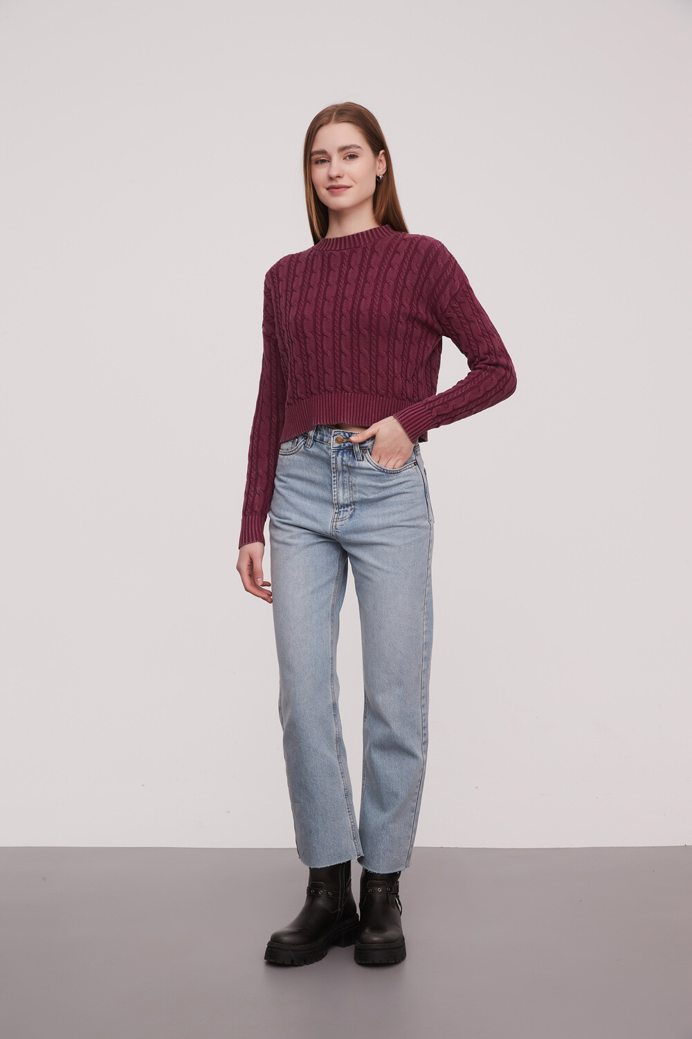 Sweater Linni Bordeaux Oscuro
