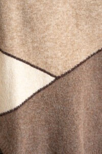 Sweater Intarsia Color Block Marrón