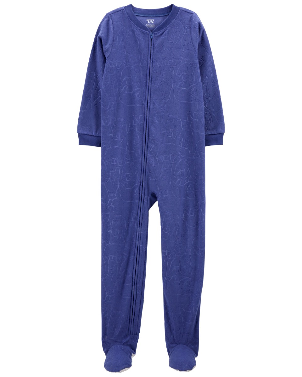 Pijama uno pieza de micropolar, con pie, diseño osos 