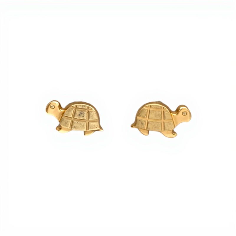 Caravanas tortugas de oro - Oro bajo - Sin piedra- CA8165 sinpiedra
