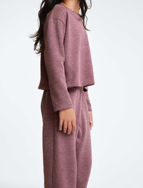 PANTALÓN INFANTIL ACANALADO ROSADO