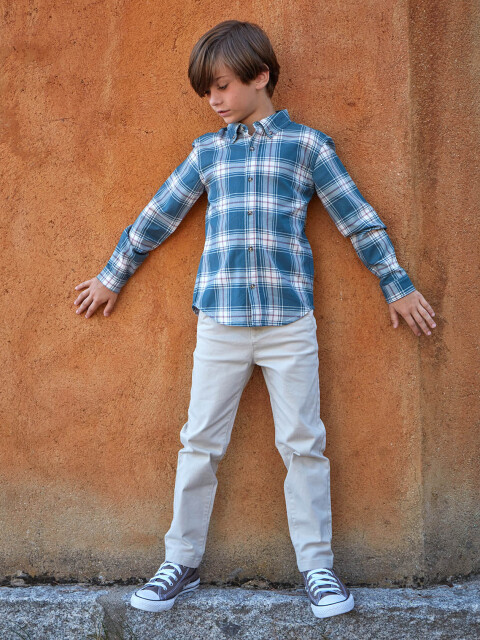 Camisa De Cuadro Escoces Plomo