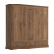 Ropero 4 puertas - Madera maciza - Linea mexicana Oscuro