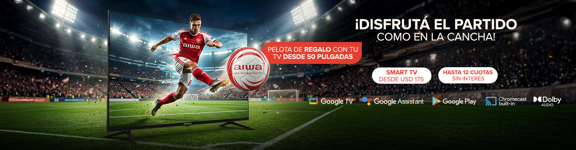 Disfrutá el Mundial como en la Cancha + Pelota de Regalo