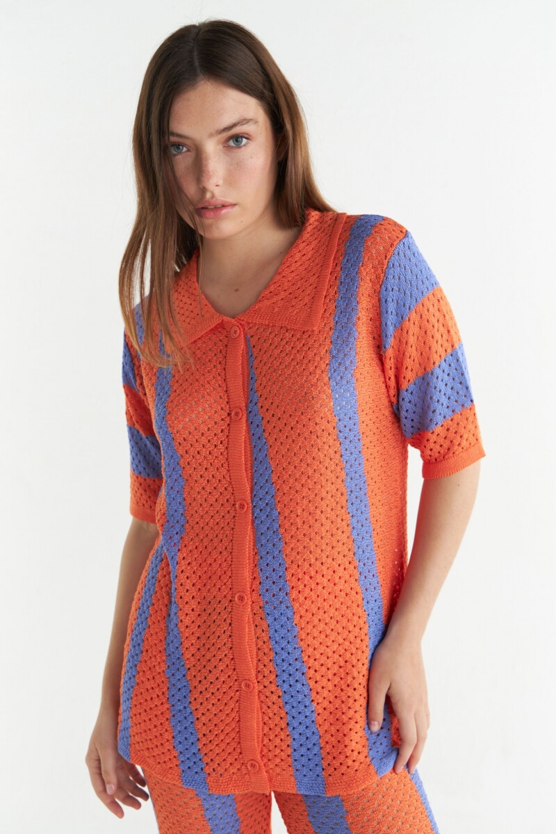 Camisa Friday - Lila/Naranja 