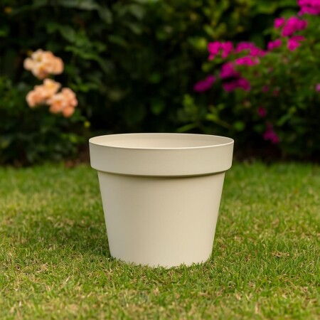 MACETA REDONDA FLORATTA 30 LITROS GRIS REF 8503 AR GRIS