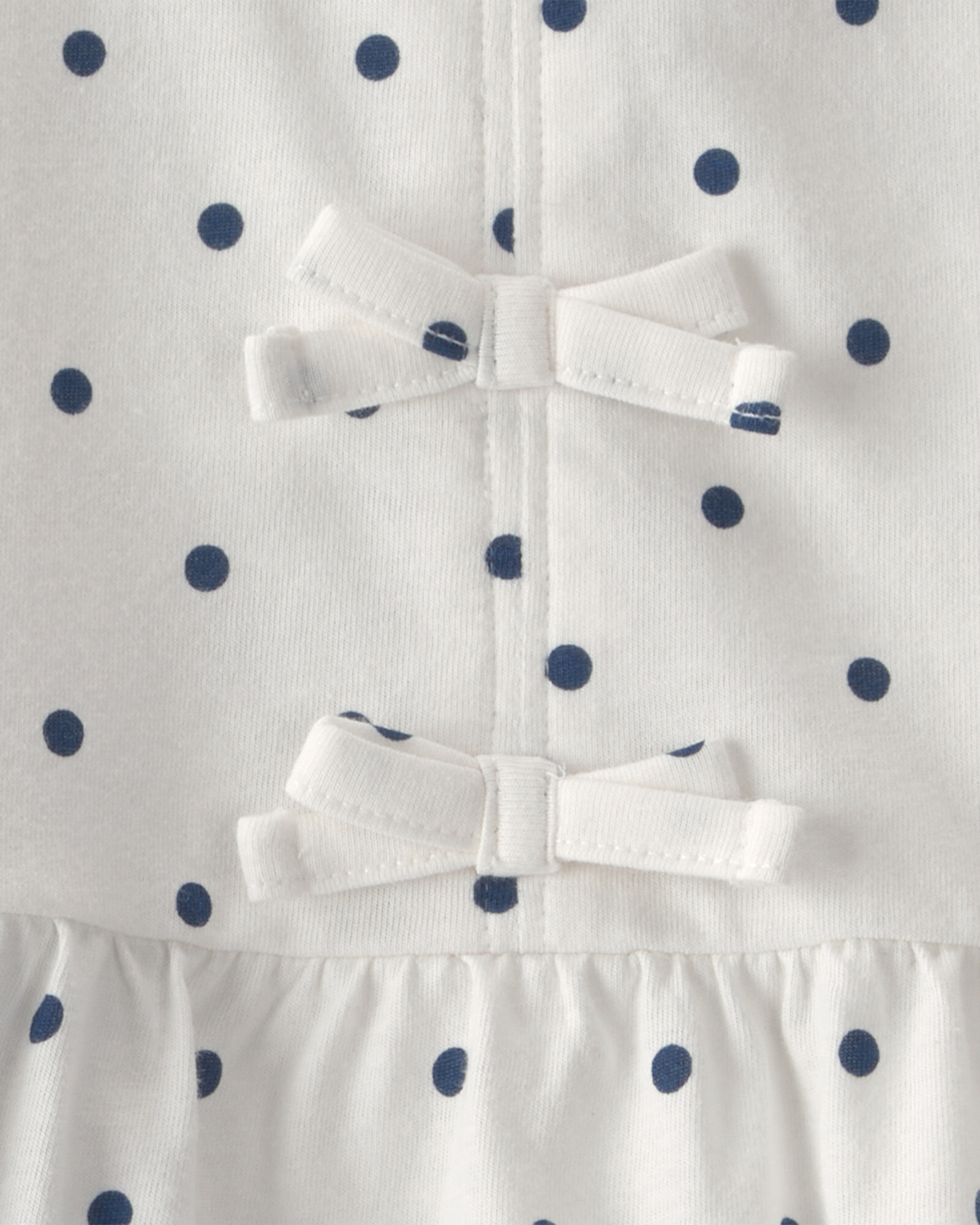 Set dos piezas de algodón, short y blusa, azul y blanco, diseño lunares. Talles 2-5T Sin color