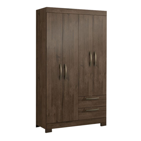 ROPERO 4 PUERTAS 2 CAJONES GUARDARROPA ARMARIO PLACARD CLOSET MARRON