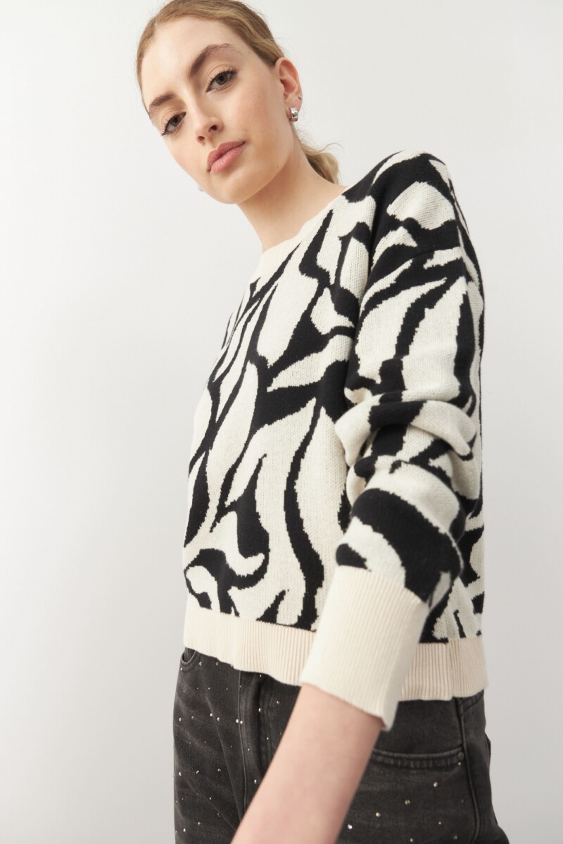 SWEATER ARAUCARIA Negro/Blanco