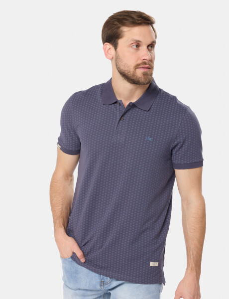 REMERA POLO ESTAMPADA Azul