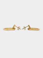 Aros Colgantes Con Cristales - Acero Inoxidable dorado