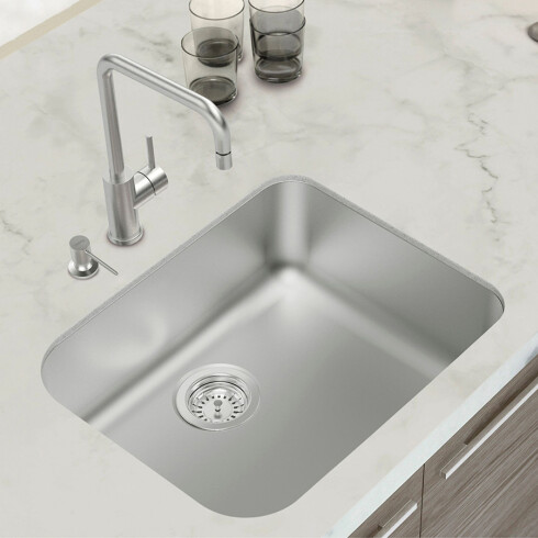PILETA DE COCINA VALVULA 4 1/2 REBOSADERO 180 MM SATINADA 000