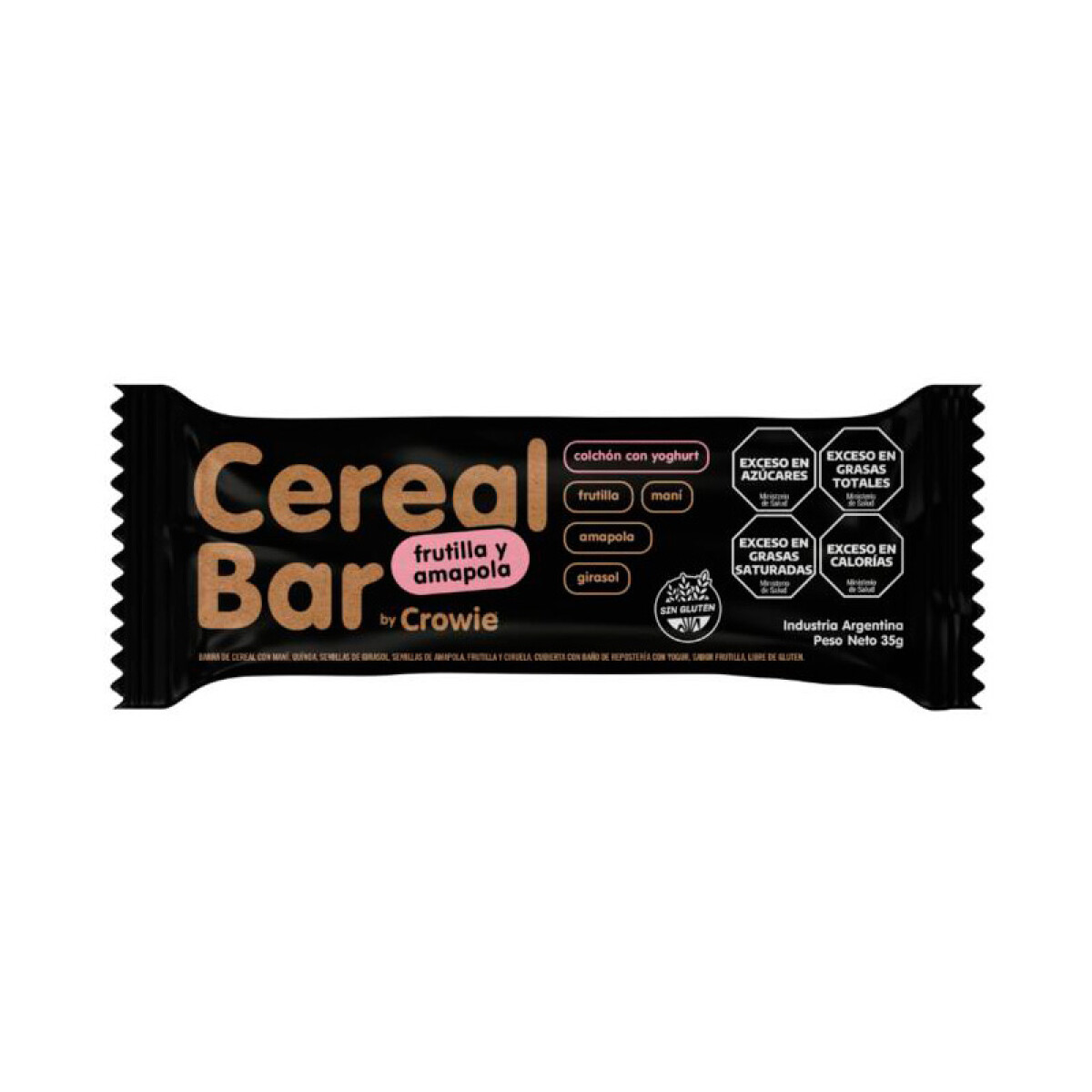 Crowie cereal bar frutilla y amapola 