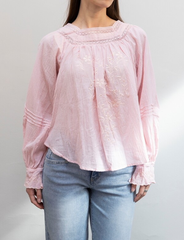 Blusa Algodon Esc Cuadrado ROSA