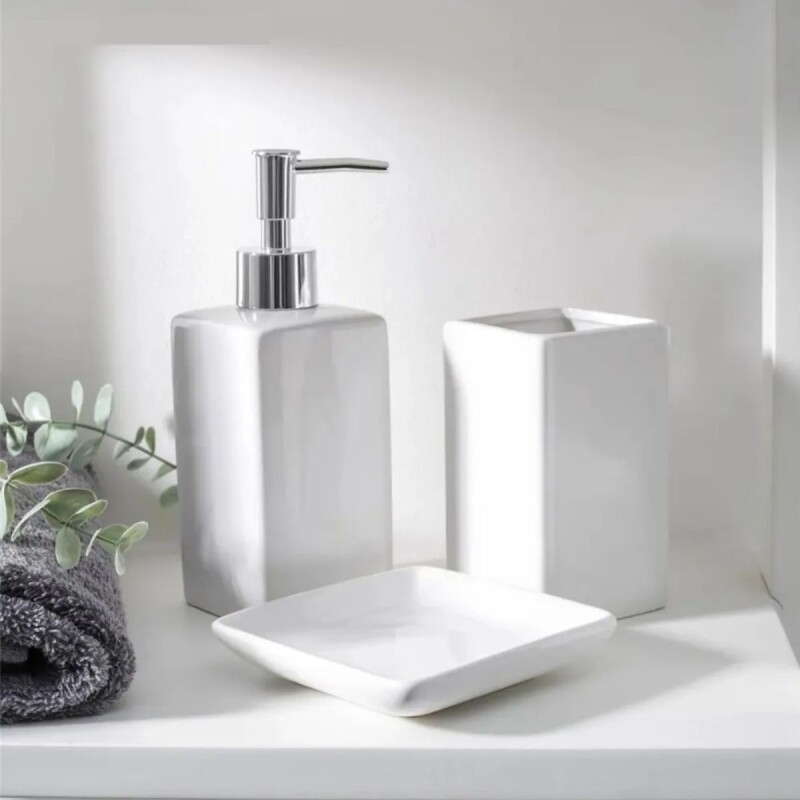 Set x3 piezas de baño en cerámica BLANCO