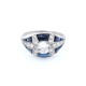 Anillo de platino brillantes, diamantes y zafiros sinteticos. Anillo de platino brillantes, diamantes y zafiros sinteticos.