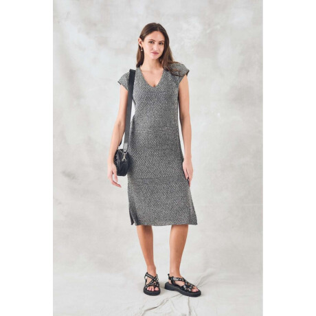 Vestido Tejido Lurex Negro