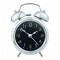 Reloj Despertador Clásico grande Plateado Y Negro