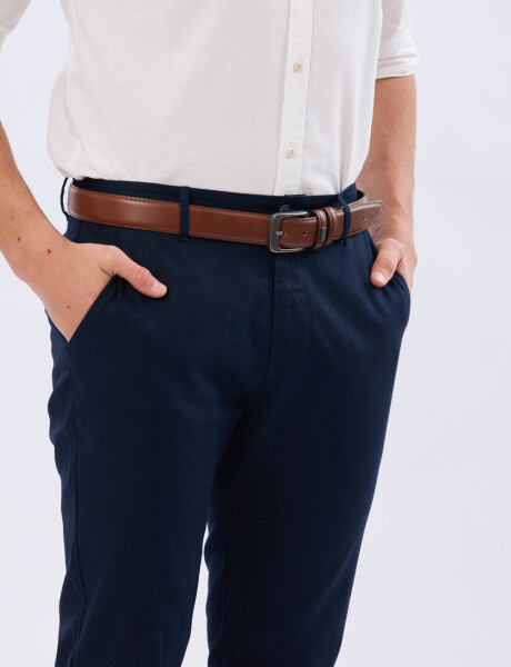 PANTALON DE LINO CLÁSICO Azul