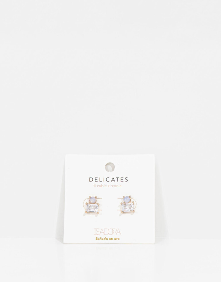 Aros Pasantes Strass Aros Con Cubic - Dorado