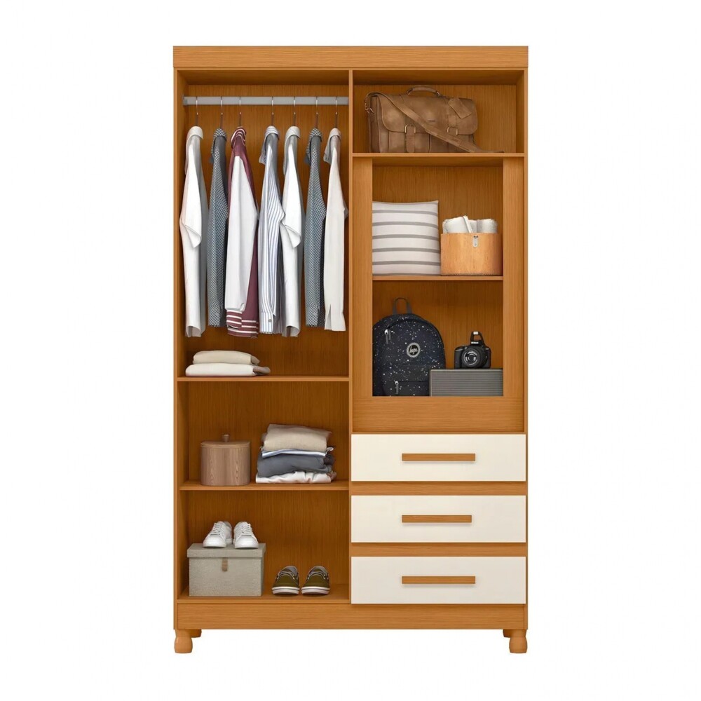 Ropero 5 puertas 3 Cajones - Fusion - Infinite Marrón