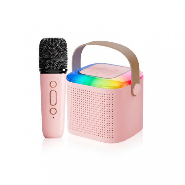 Microfono Karaoke Musical Parlante Inalambrico Infantil Color Rosado