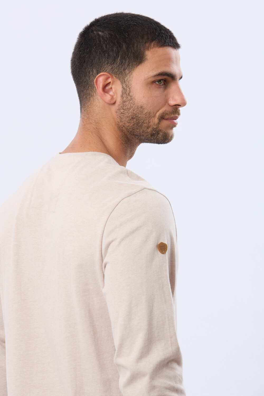 REMERA ESTAMPADA DE ALGODÓN Beige