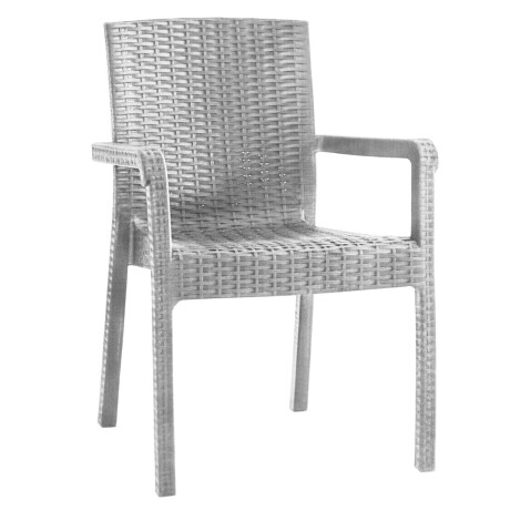 Silla Jardín Rattan Exterior Balcón Apilable UV 150k Blanco