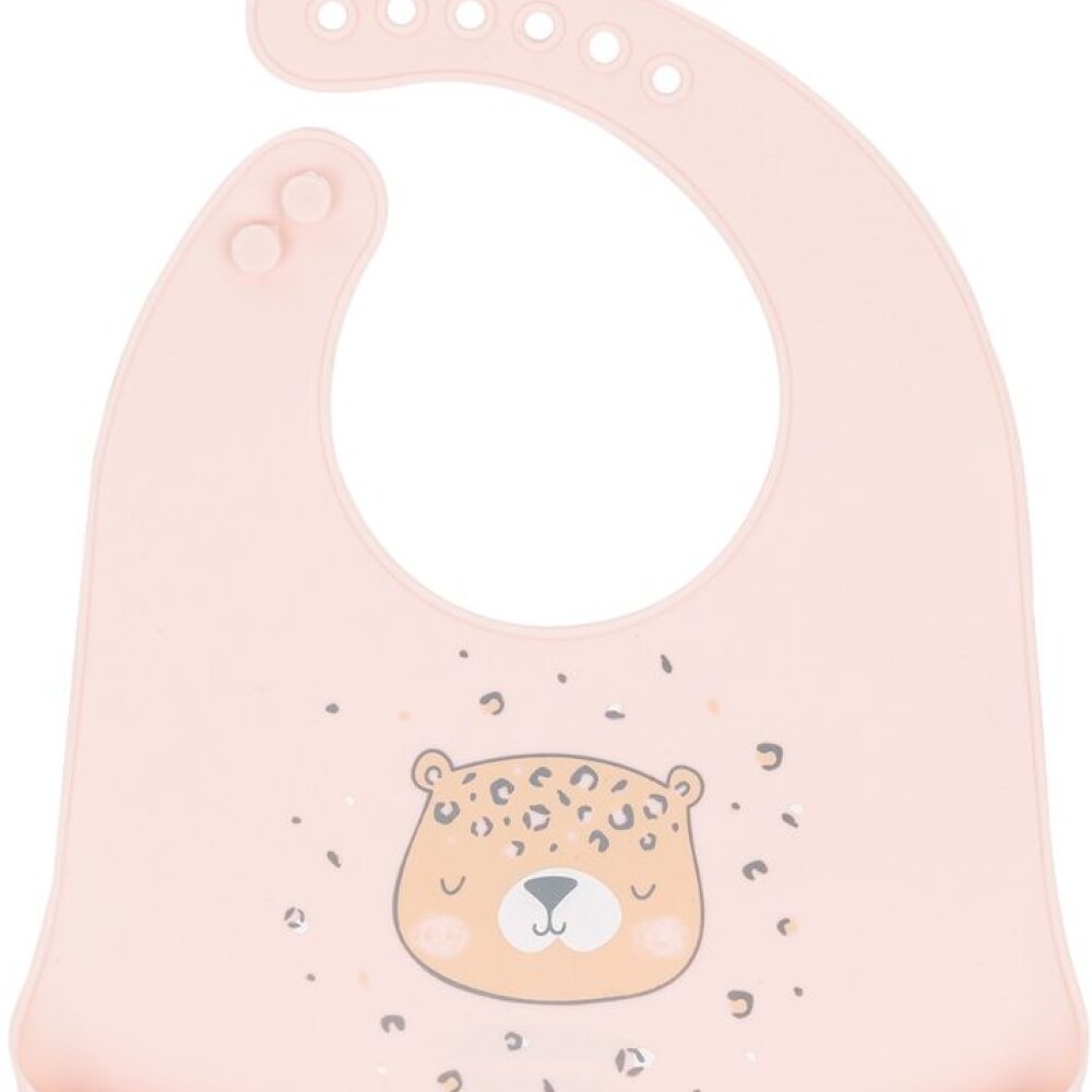 Babero silicona KIKKABOO Rosa savanna