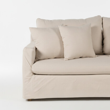 Sofá Summer con Funda - Tela Rústica - 2,5 cuerpos TD5260-1635 (Beige)