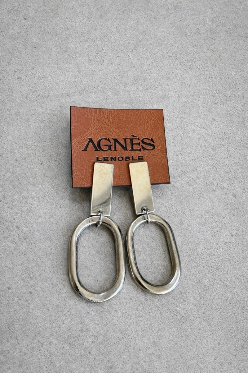 Mini Oval Earrings Plateado