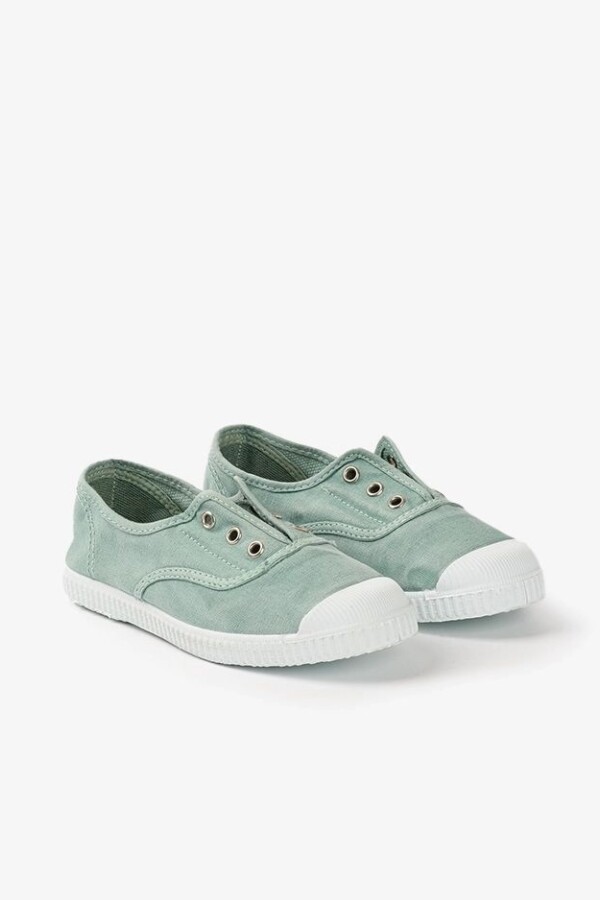 Zapatilla inglés puntera tintado enzimático aqua Verde