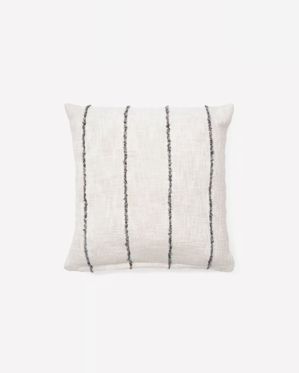 Almohadón Liba de algodón beige con fantasía rayas 50 x 50 cm 