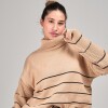 Buzo tejido rompe viento slowly Beige/black