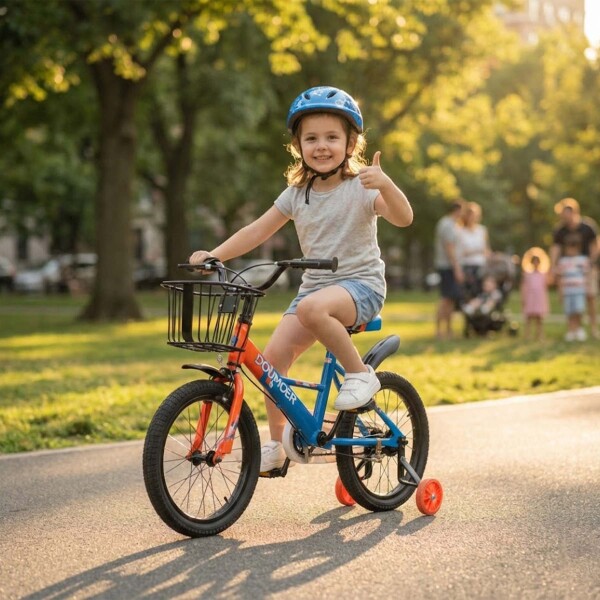 Bicicleta Infantil Doumoer R16 Canasto Parrilla Guardabarros Azul 1