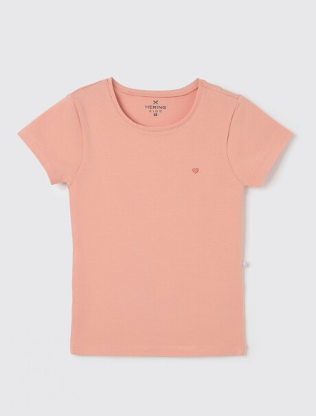 CAMISETA INFANTIL CON BORDADO ROSA
