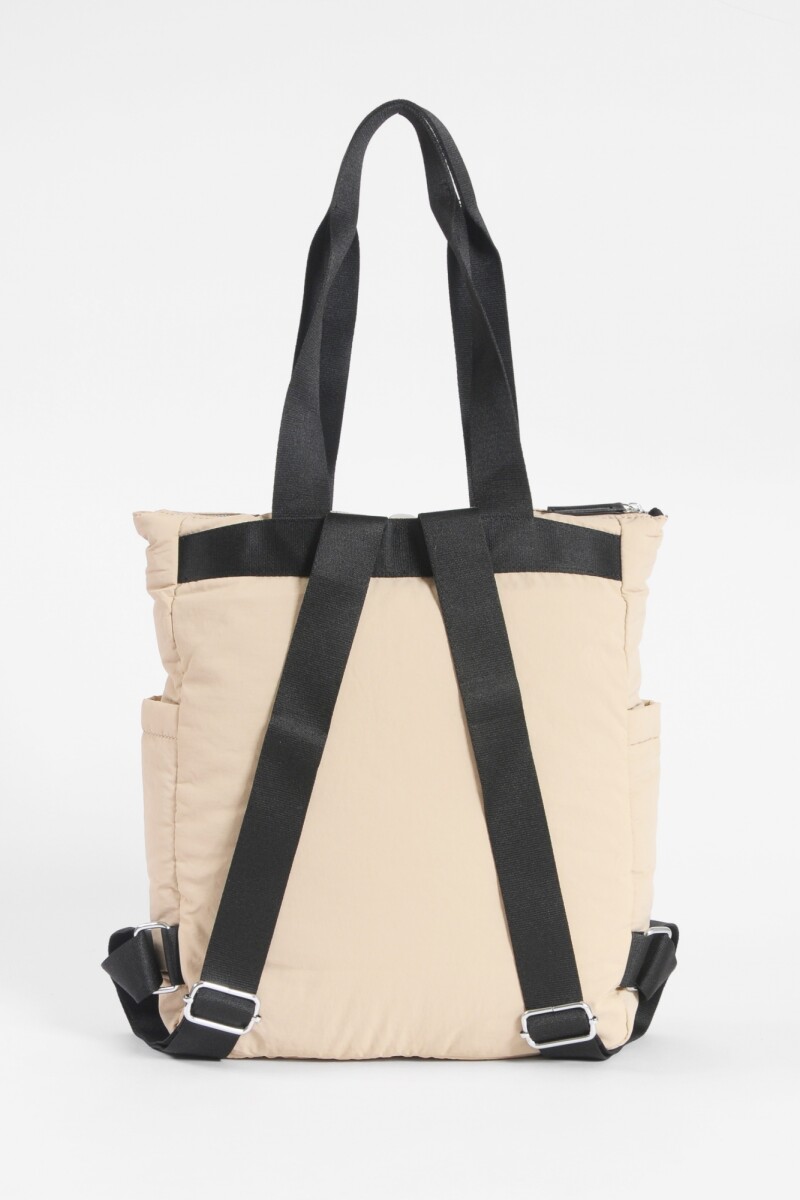 Mochila bolsillo removible beige